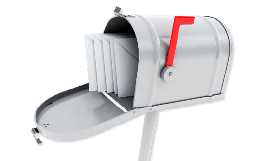 open mail box with mail